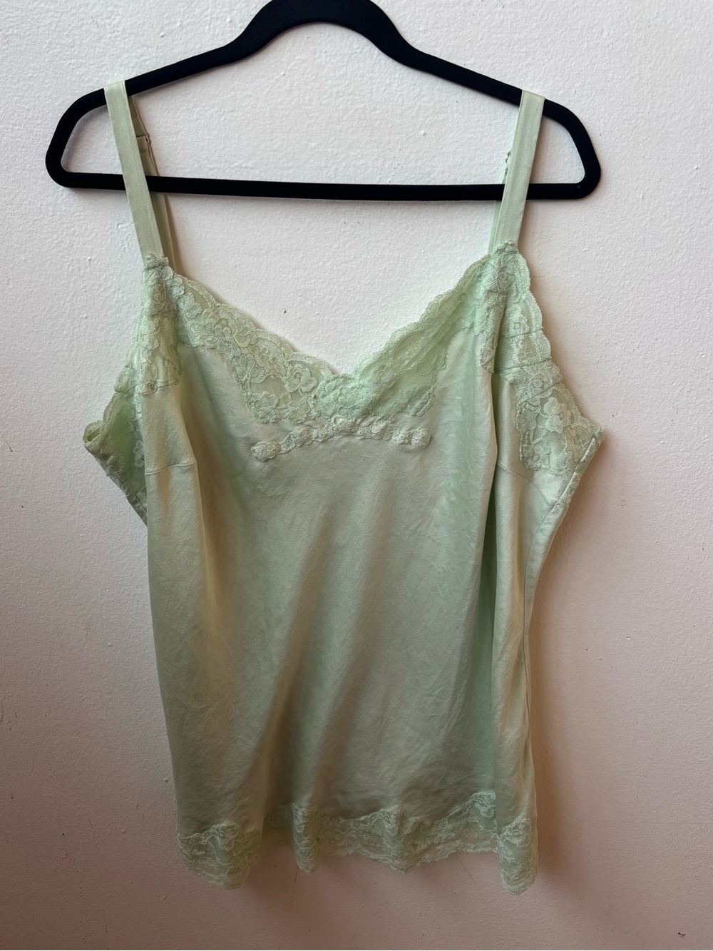 Inc international Light Green Lace-Trim Camisole Top